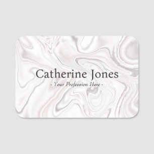 Modern Retro Liquified Art Painting Name Tag