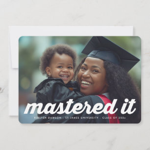 Modern RETRO Mastered It 2 Photo graduation Announcement