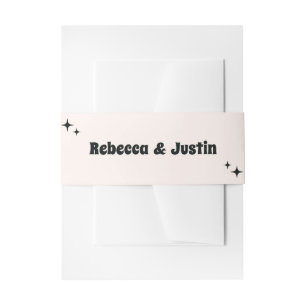 Modern Retro Minimalist Wedding Invitation Belly Band