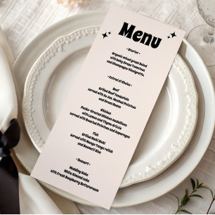 Modern Retro Minimalist Wedding Menu