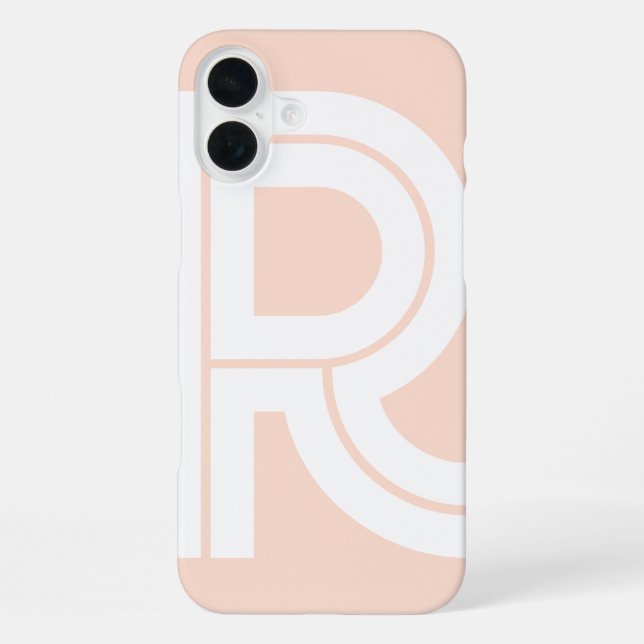Modern Retro Monogram Initial Contemporary Cute iPhone Case (Back)