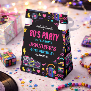 Modern Retro Neon 80’s Birthday Party for Adults Favour Box