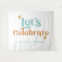Modern Retro Orange and Teal Wedding