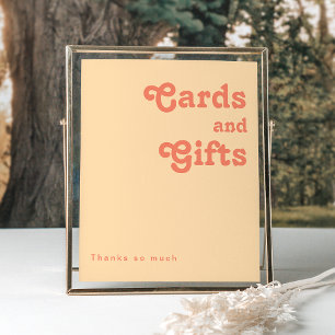 Modern Retro   Orange Cream Cards and Gifts Sign