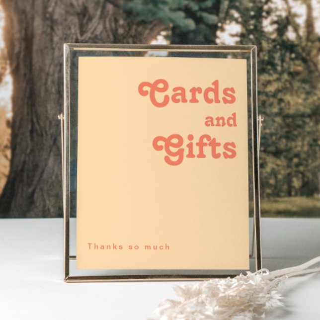 Modern Retro | Orange Cream Cards and Gifts Sign (Creator Uploaded)