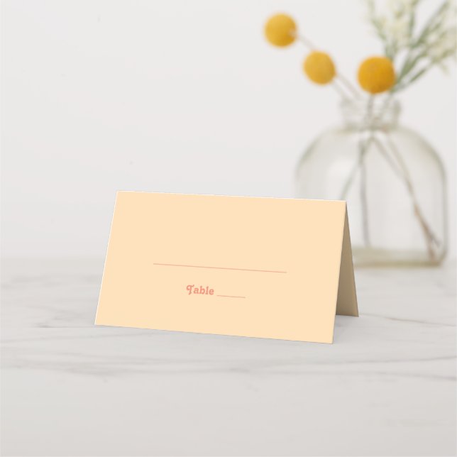 Modern Retro | Orange Cream Folded Place Card (Front)