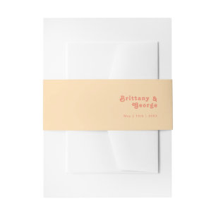 Modern Retro Orange Cream Invitation Belly Band