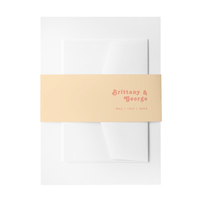 Modern Retro | Orange Cream Invitation Belly Band (Front Example)