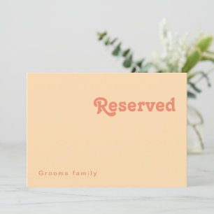 Modern Retro Orange Cream Reserved Sign
