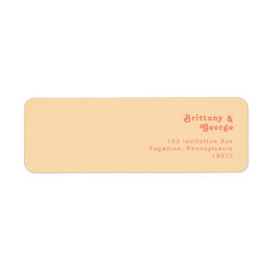 Modern Retro Orange Cream Return Address Label
