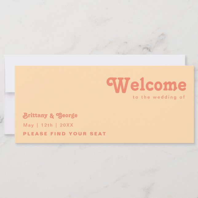 Modern Retro | Orange Cream Seating Chart Header (Front)