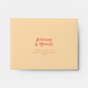 Modern Retro   Orange Cream Self Addressed RSVP Envelope