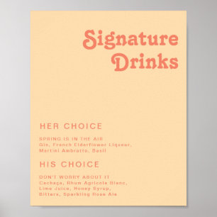 Modern Retro   Orange Cream Signature Drinks Sign