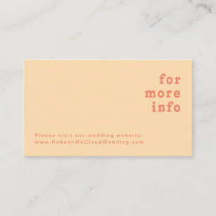 Modern Retro   Orange Cream Wedding Website Enclosure Card