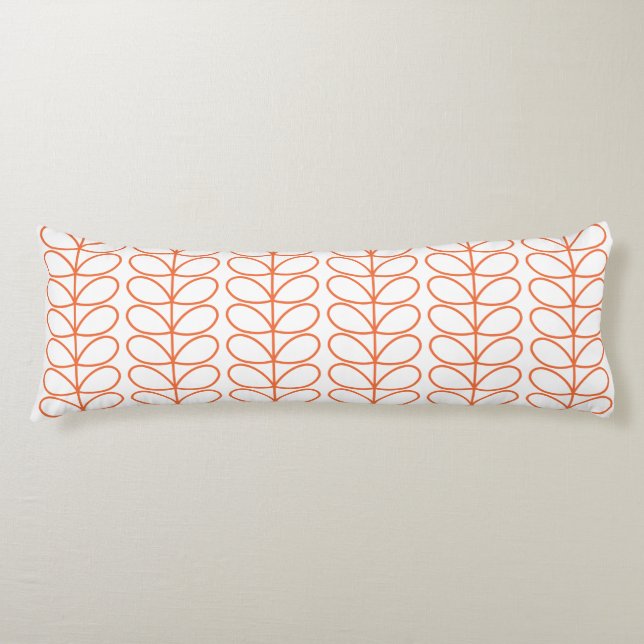 Modern Retro Orange Stem Pattern – Minimalist  Body Cushion (Front)