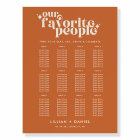 Modern Retro Orange Wedding Seating Chart