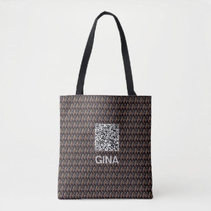  Modern Retro Pattern Personalise  Tote Bag