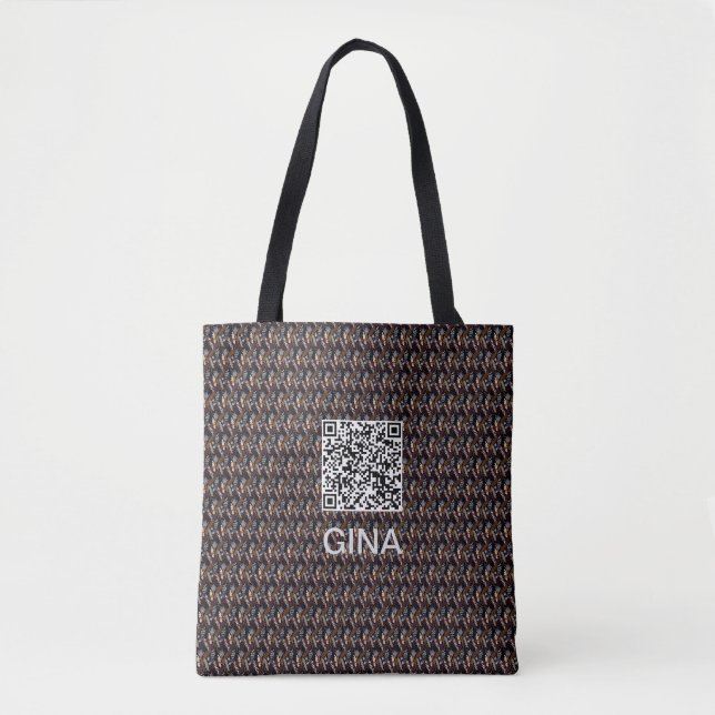  Modern Retro Pattern Personalise  Tote Bag (Front)