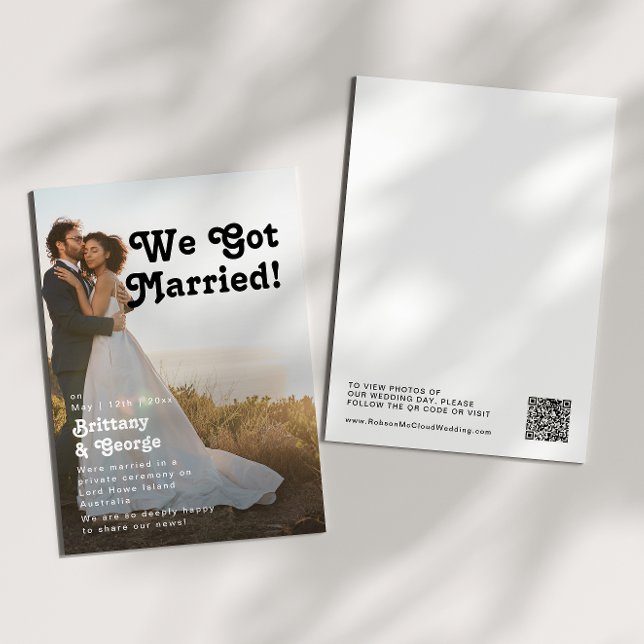 Modern Retro Photo Elopement Announcement (Creator Uploaded)