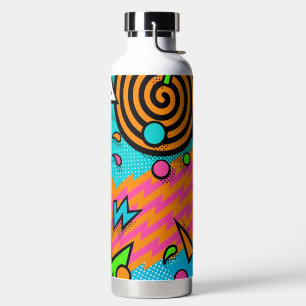Modern Retro Pop Art Water Bottle