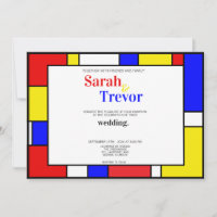 Modern Retro Primary Colours Geometric Art