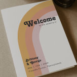 Modern Retro Rainbow Budget Folded Wedding Program<br><div class="desc">This modern retro rainbow wedding budget folded program is perfect for your simple vintage orange, rose gold, and blush pink wedding. Designed with elements of a classic, colourful boho arch and groovy minimalist stripes. The design has a unique abstract tropical beach feel, great for any spring, summer, or fall wedding....</div>