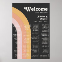 Modern Retro Rainbow | Dark Alphabetical Seating