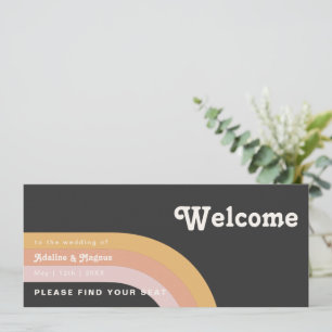 Modern Retro Rainbow Dark Seating Chart Header