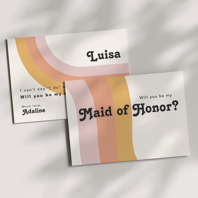 Modern Retro Rainbow | Maid of Honour Proposal Car Invitation (Creator Uploaded)