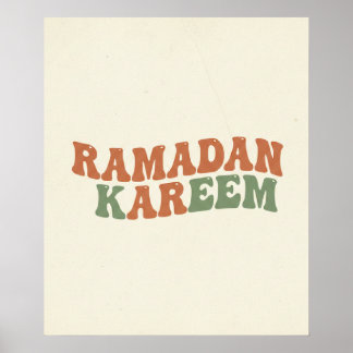 Modern Retro Ramadan Kareem Wall Art Boho Islamic