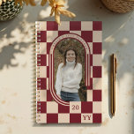 Modern Retro Red Checker Pattern Arch Photo Planner<br><div class="desc">Add a touch of vintage charm to your everyday life with our Modern Retro Red Checker Pattern Arch Photo Planner. Featuring a bold, eye-catching red checker design paired with a sleek arch photo frame. Add your photo, name, and a custom monogram on the back for a truly one-of-a-kind planner. Whether...</div>