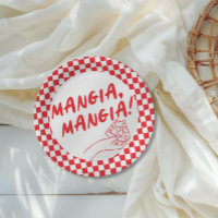 Modern Retro Red Italian Pizzeria Pizza Party