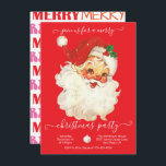 Modern Retro Santa Merry Christmas Party Invitatio Invitation<br><div class="desc">Invite your naughty or nice friends to this awesome Christmas Party with a vintage Santa Clause and fun typography. All wording can be changed to fit your Holiday Christmas needs. o make more changes go to Personalise this template. On the bottom you’ll see “Want to customise this design even further?...</div>