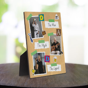 Modern Retro Scrapbook Style Photo Collage Plaque