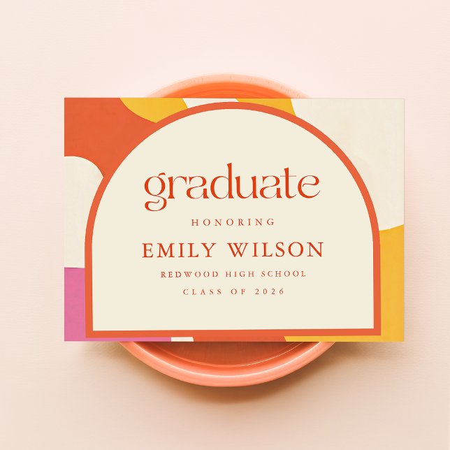 Modern Retro Script Grad Graduation Thank You Postcard (Creator Uploaded)