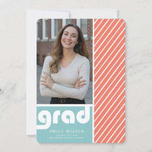 Modern Retro Script Graduate Photo Graduation Invitation