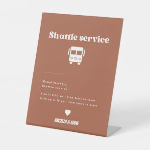 Modern Retro Shuttle Service Wedding Sign