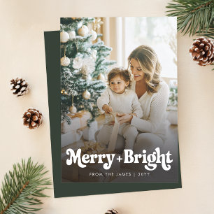 Modern Retro Simple Photo Christmas Holiday Card