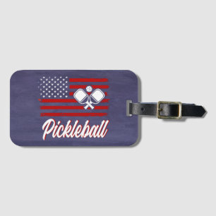 Modern Retro Sports Id Bag Pickleball Luggage Tag