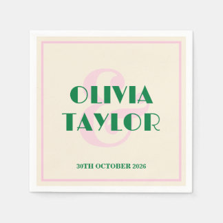 Modern Retro Striped Wedding Invitation Napkin