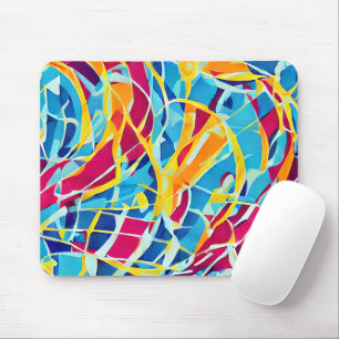 Modern retro style Cute colourful abstract Classic Mouse Pad
