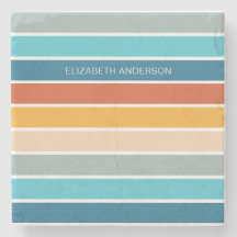 Modern Retro Sunset Stripes Personalised