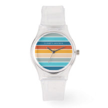 Modern Retro Sunset Stripes Personalised