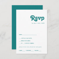 Modern Retro | Teal Menu Choice RSVP Card