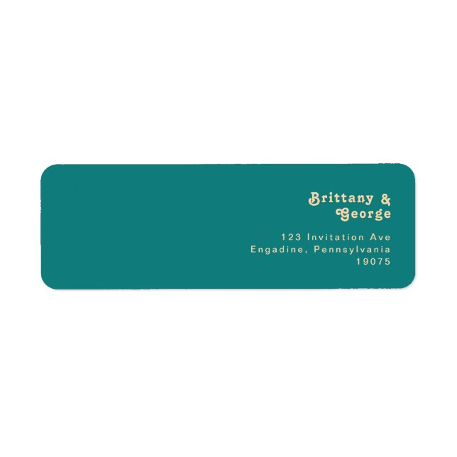 Modern Retro | Teal Return Address Label (Front)