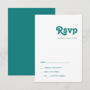 Modern Retro Teal RSVP Card