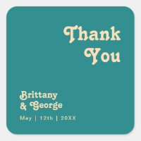 Modern Retro | Teal Thank You Wedding Favour