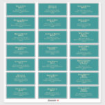 Modern Retro | Teal Wedding Guest Address Sticker<br><div class="desc">This modern retro | teal wedding guest address sticker is perfect for your simple vintage, colourful tropical boho summer wedding. Its unique bohemian mid-century font gives this design a classic minimalist groovy hippie vibe. If you're looking for a design that features bright, bold colours for your creative 70's beach wedding,...</div>