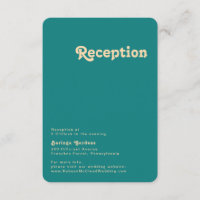 Modern Retro | Teal Wedding Reception Rounded Edge