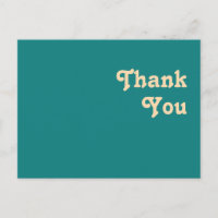 Modern Retro | Teal Wedding Thank You Postcard